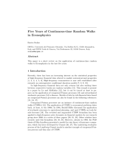 Five Years of Continuous-time Random Walks in Econophysics