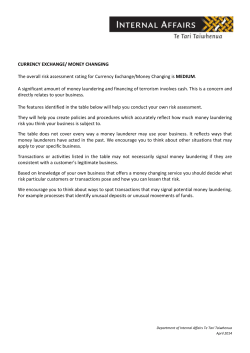 Currency Exchange Sector Risk Assessment