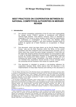 EU Ad Hoc Merger Working Group