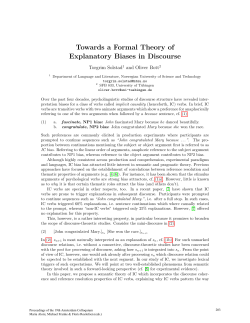 Towards a Formal Theory of Explanatory Biases in Discourse