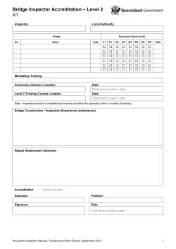 Form A1: Bridge Inspector Accreditation - Level 2