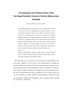 The Explanatory and Predictive Power of Non Two-Stage
