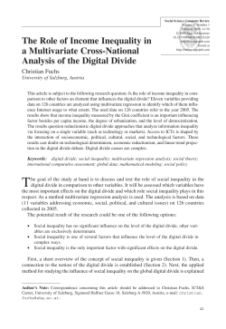 The Role of Income Inequality in a Multivariate