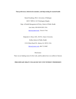Time preferences, behavioral economics, and help
