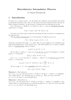 Marcinkiewicz Interpolation Theorem by Daniel Baczkowski 1