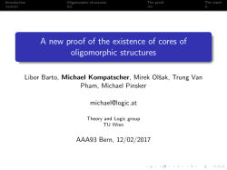 A new proof of the existence of cores of oligomorphic structures
