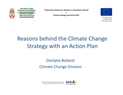 Presentation Danijela Bozanic - Serbia Climate Change Strategy