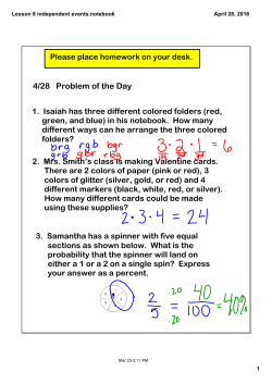 Lesson 8 independent events.notebook