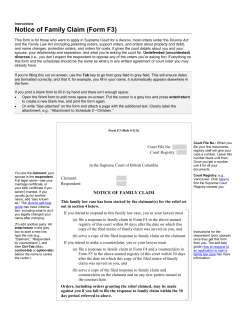 Notice of Family Claim (Form F3)