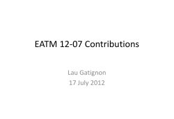 EATM 12-07 Contributions