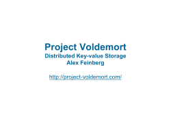 Project Voldemort Distributed Key-value Storage