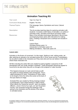 Animation Teaching Kit - Australian Children`s Television Foundation