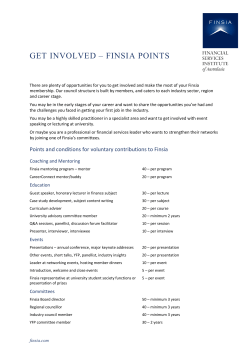 GET INVOLVED &ndash; FINSIA POINTS