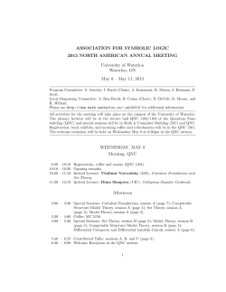 2013 Association for Symbolic Logic Meeting Agenda
