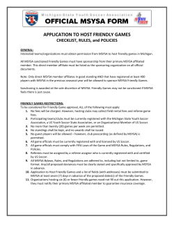 procedures for inviting teams - Michigan State Youth Soccer