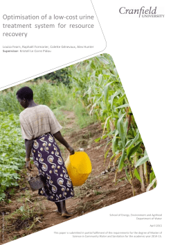 Optimisation of a low-cost urine treatment system for resource