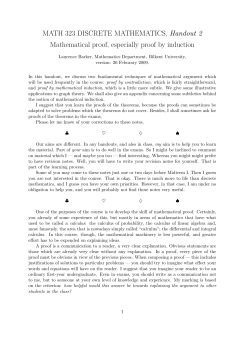 MATH 323 DISCRETE MATHEMATICS, Handout 2 Mathematical