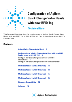 Configuration of Agilent Quick Change Valve Heads with new RFID