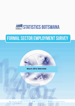 FORMAL SECTOR EMPLOYMENT SURVEY MARCH 2016