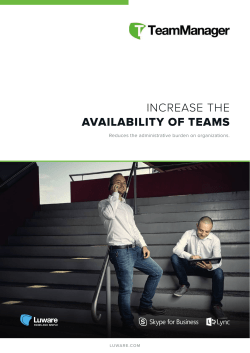 increase the availability of teams