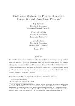 Tariffs versus Quotas in the Presence of Imperfect Competition and