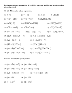 For this exercise set, assume that all variables represent positive