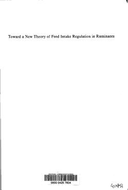 Toward a New Theory of Feed Intake Regulation in Ruminants