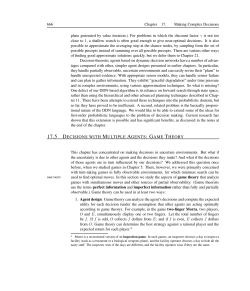 17.5 DECISIONS WITH MULTIPLE AGENTS: GAME THEORY
