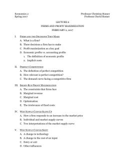 Lecture 6 Firms and Profit Maximization
