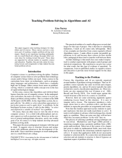 Teaching Problem-Solving in Algorithms and AI