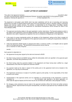 client letter of agreement - Private Sector Foundation Uganda
