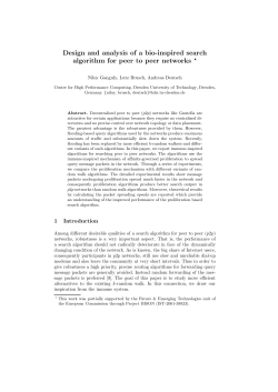 Design and analysis of a bio-inspired search algorithm for peer to