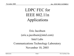 LDPC FEC for IEEE 802.11n