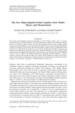The new object-spatial-verbal cognitive style model: Theory and