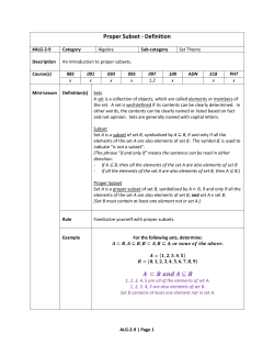 Proper Subset - Definition