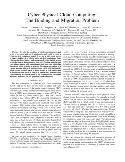 Cyber-Physical Cloud Computing: The Binding and Migration Problem