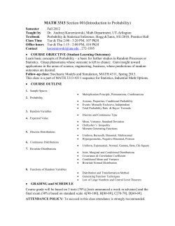 MATH 3313 (Introduction to Probability and Statistics)