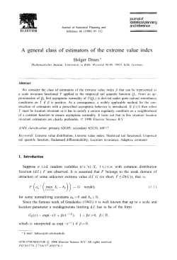 A general class of estimators of the extreme value index
