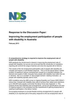 Improving the employment participation of people with disability in