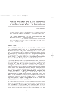 Financial innovation and a new economics of banking: Lessons from