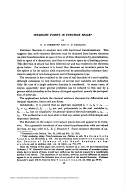 INVARIANT POINTS IN FUNCTION SPACE*