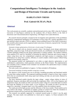 Computational Intelligence Techniques in the Analysis and Design