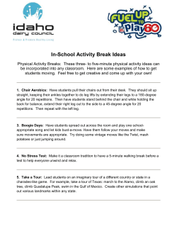 In-School Activity Break Ideas