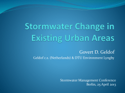 Stormwater Change in Existing Urban Areas