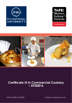 Certificate III in Commercial Cookery &ndash; SIT30816
