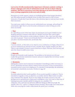 Elimination Words in Academic Writing