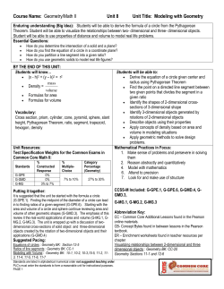 MATH II Unit 8 MODELING WITH GEOMETRY