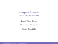 Unit 4: Price discrimination - Johannes Kepler University Linz