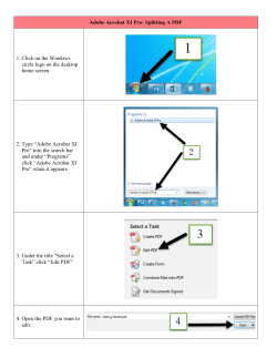 Adobe Acrobat XI Pro: Splitting A PDF 1. Click on the Windows circle