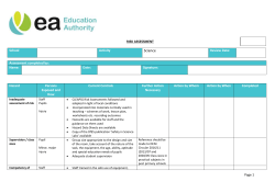 PRELIMINARY RISK ASSESSMENT